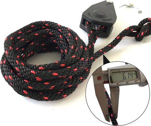 Rope Tie Downs, 3/8" x 15ft Straps Heavy Duty Adjustable Pulley Rope Clip Hanger for Kayak Canoe(2-Pack) in Saudi Arabia