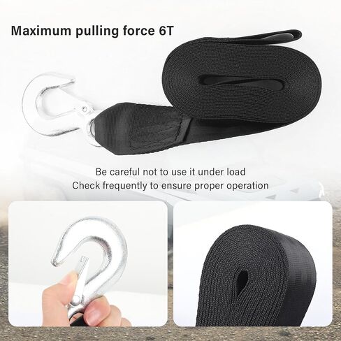 2" x20' 11000 lb Tow Straps Heavy Duty with Tow Hook,Emmergency Recovery Strap,Car Accessories Extension Towing Strap Tree Saver Strap for Winching Fit Trucks,Snowmobile,ATV in Kuwait