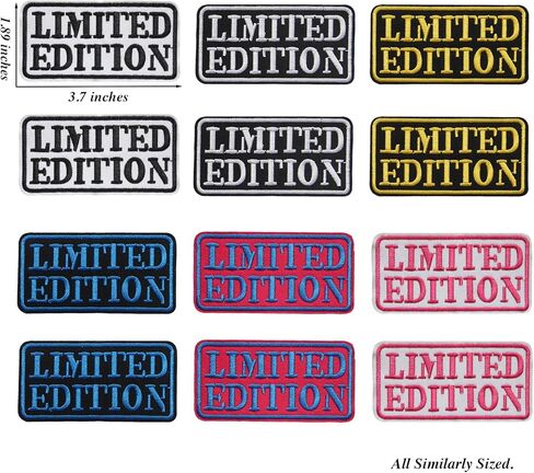 12PCS Limited Edition Embroidery Patches Iron On Multicolor Text Patches for Girl Jackets Bags Hats Apparel Customization in Kuwait