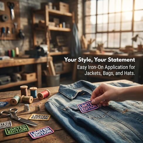 12PCS Limited Edition Embroidery Patches Iron On Multicolor Text Patches for Girl Jackets Bags Hats Apparel Customization in Kuwait