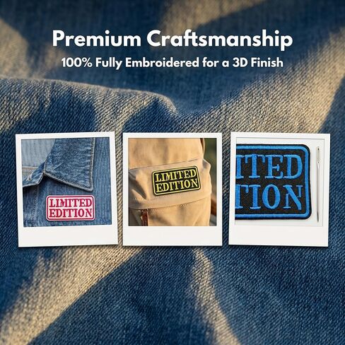 12PCS Limited Edition Embroidery Patches Iron On Multicolor Text Patches for Girl Jackets Bags Hats Apparel Customization in Kuwait