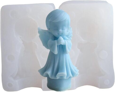 Praying Angle Silicone Mold, Angle with Wing Candle Mold for Soap Soy Wax DIY Handcraft, Praying Man Resin Mold for Gift Wedding Party Home Dinner Festive Days Car Decoration (Boy) in Kuwait