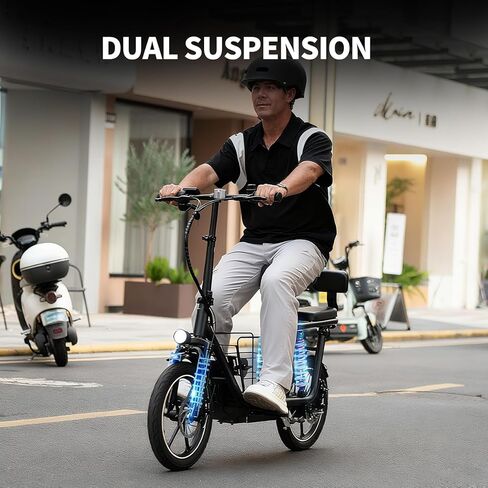 850W/ 819W Peak Electric Scooter with Seat, 20MPH & 25/40 Miles Range, Dual Suspension, Cruise Control, 14"/ 16" Folding E Scooters with Key Start & Basket in Saudi Arabia