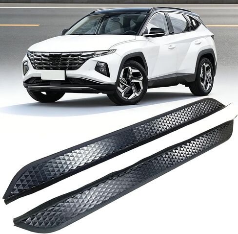 2PCS COIPUTE | Running Boards Fit Hyundai Tucson NX4 2021-2026 | Aluminum Side Bars | Mounted Brackets Screws Instruction Assist Steps in Kuwait