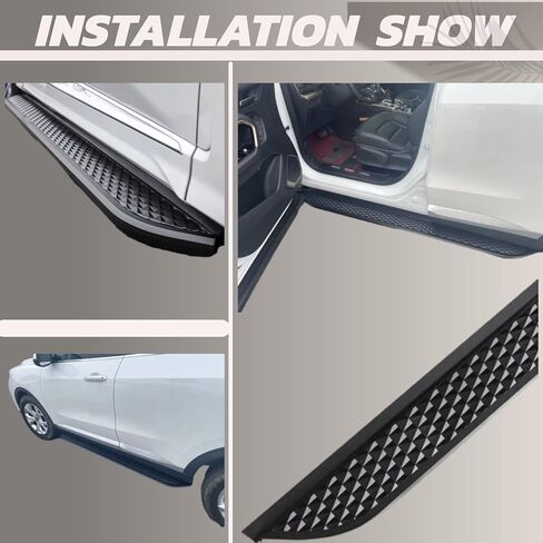 2PCS COIPUTE | Running Boards Fit Hyundai Tucson NX4 2021-2026 | Aluminum Side Bars | Mounted Brackets Screws Instruction Assist Steps in Kuwait