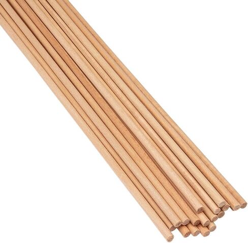 Basswood Craft Dowels – 3/16" x 12" (24 Pack) – Smooth Unfinished Basswood Dowel Rods, Lightweight Wood Sticks for Crafts, Carving, Arts, School Projects, DIY & Hobby Use in Saudi Arabia