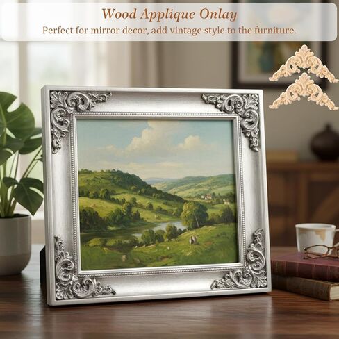 10pcs Wood Appliques and Onlays Wood Appliques for Furniture Decorative Wooden DIY Carved Onlay Wooden Carving Decals for Wall Bed Door Cabinet Mirror Wardrobe Dresser Furniture Decoration DIY Project in Saudi Arabia
