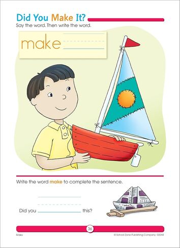 School Zone Sight Word Fun Workbook: 64 Pages, 1st Grade, Word Recognition, Spelling, Letter Sounds, Context Clues, Categorizing, Ages 6 to 7 (I Know It! Book Series) in Kuwait