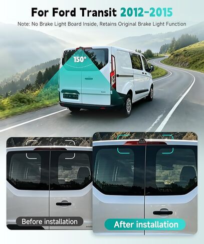 Brake Light Backup Camera for Ford Transit 2012-2015, High Mount Third Brake Light Reverse Camera, HD Rear View Parking Camera with Night Vision, Wide Angle, IP67 Waterproof, OEM Fit (No Light Board) in Saudi Arabia