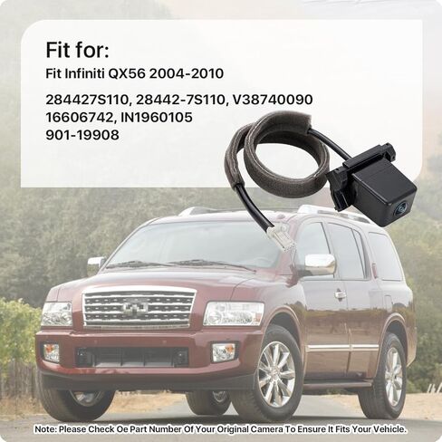 28442-7S110 Rear View Camera Replacement for Infiniti QX56 2004-2010, OE Backup Cam Replaces 284427S110, V38740090, 16606742, IN1960105, 901-19908 by GreenYi in Kuwait