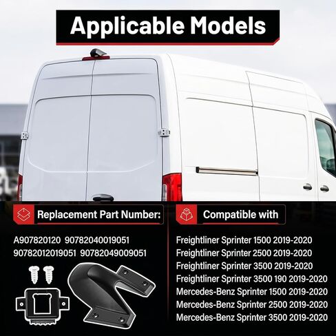 غلاف الكاميرا الاحتياطية A907820120 متوافق مع 2018-2024 Mercedes-Benz & Freightliner Sprinter 1500/2500/3500 استبدال جزء OEM # 90782012019051، 90782040019051، A90782040019051، A9078204900 in Saudi Arabia