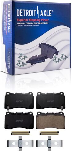Detroit Axle - 10pc Brake Kit for 2011-2014 Ford Mustang, Drilled and Slotted Disc Brake Rotors Ceramic Brakes Pads w/Hardware 2012 2013 Replacement: 13.98" inch Front and 11.81" inch Rear Rotors in Kuwait