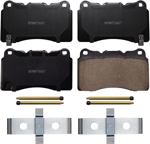 Detroit Axle - 10pc Brake Kit for 2011-2014 Ford Mustang, Drilled and Slotted Disc Brake Rotors Ceramic Brakes Pads w/Hardware 2012 2013 Replacement: 13.98" inch Front and 11.81" inch Rear Rotors in Kuwait