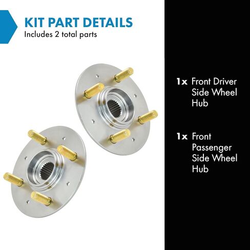 TRQ Front Wheel Hub 4 Lug Driver Left Side & Passenger Right Side 2 Piece Set Kit for 2007 2008 Honda Fit 2010 2011 2012 2013 2014 Honda Insight in Kuwait