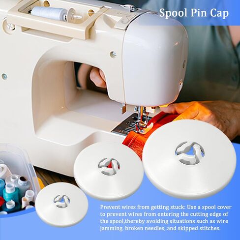 FQTANJU 3 PCS Sewing Machine Spool Pin Caps, Small Medium Large Replacement Spool Holder Cap Compatible with Brother Babylock Sewing and Embroidery Machines (44mm, 34mm, 23mm) in Kuwait