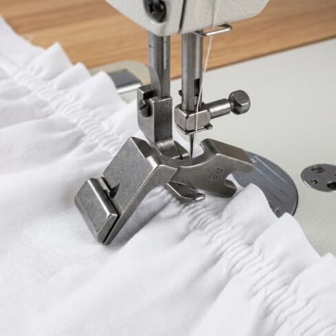 1pc Industrial Sewing Machine Pleating Presser Foot, P5W Double-Layer Shrink Attachment for Flatbed Machines - Silvery Gray, Wrinkle Presser, Sewing Machine Accessories in Kuwait