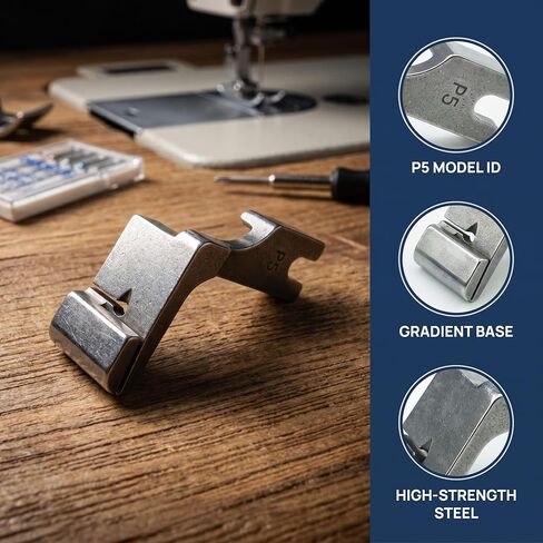 1pc Industrial Sewing Machine Pleating Presser Foot, P5W Double-Layer Shrink Attachment for Flatbed Machines - Silvery Gray, Wrinkle Presser, Sewing Machine Accessories in Kuwait
