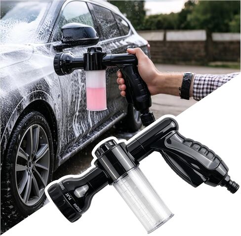 Car Wash Foam Gun,High Pressure Foam Cannon for Hose with 8 Adjustable Watering Patterns & Non-Slip Handle,Multipurpose Cars Wash Sprayer as Car Cleaning Tools for Truck,SUV in Saudi Arabia