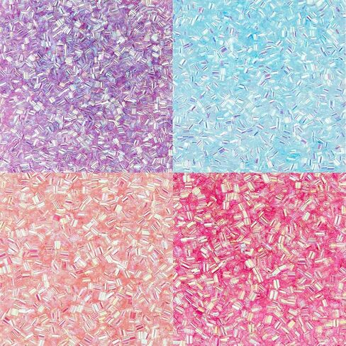 DICOSMETIC 60G 4 Colors Crispy Bingsu Beads Iridescent Soft Straw Tube Beads 3D Glitter Plastic Beads Assortment Crunchy Slime Microbeads Supplies Light Colors Beads for Adult,1 Color/Bag in Kuwait