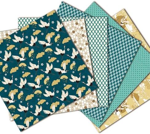 24 Sheets Crane Craft Paper Pads Cutting Dies Art Background Origami Scrapbooking Card Making in Kuwait