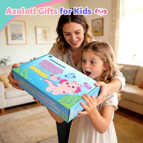 Onsoyours Original 5PC Axolotl حيوانات محشوة مع أطفال بالداخل، Kawaii Axolotl قطيفة مع الأم و4 أطفال - ألعاب قطيفة ناعمة لطيفة للفتيات والأطفال in Kuwait