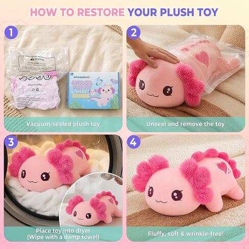 Onsoyours Original 5PC Axolotl حيوانات محشوة مع أطفال بالداخل، Kawaii Axolotl قطيفة مع الأم و4 أطفال - ألعاب قطيفة ناعمة لطيفة للفتيات والأطفال in Kuwait