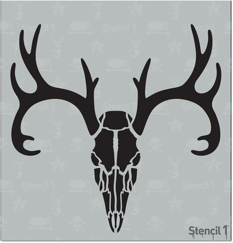 Stencil1 Deer Skull Stencil - اصنع حرفًا يدوية وديكور جمجمة الغزلان استنسل مايلر - استنسل قابل لإعادة الاستخدام للرسم والحرف اليدوية والديكورات مقاس 5.75 بوصة × 6 بوصة in Kuwait