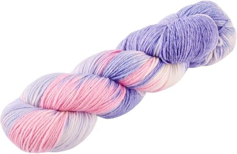 295.2 Yards 1 Skein 2mm Wide Fluffy Rainbow Yarn for Crocheting,Hand Knitting Threads Crochet Kit for Beginners,80% Wool 20% Acrylic Fiber Yarns for Sweater Scarf Needlework Craft,Purple in Saudi Arabia