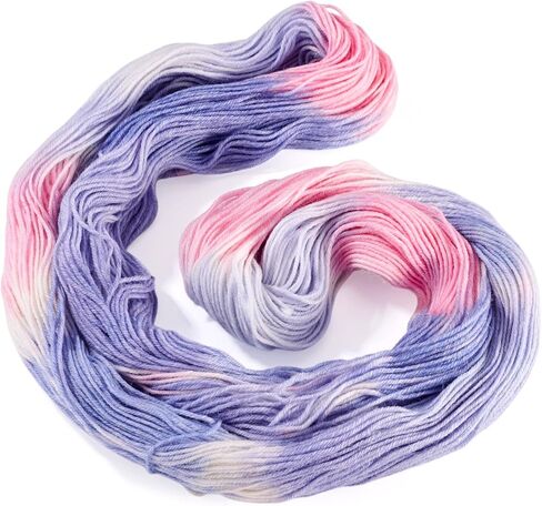 295.2 Yards 1 Skein 2mm Wide Fluffy Rainbow Yarn for Crocheting,Hand Knitting Threads Crochet Kit for Beginners,80% Wool 20% Acrylic Fiber Yarns for Sweater Scarf Needlework Craft,Purple in Saudi Arabia
