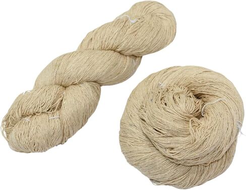 Knitsilk Tussah Carded Spun Silk Yarn 4 ply (4/30 Nm,100 Gm), Wild Silk Yarn 750+Yards | for Knitting, Crocheting, Hand Weaving, Rugs, Natural Earth Colors -Matt Finish (PCK of 1) in Saudi Arabia