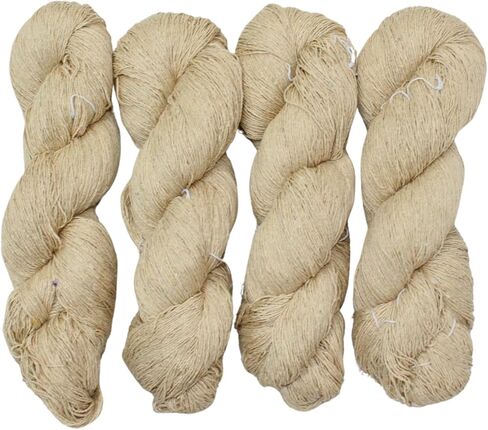 Knitsilk Tussah Carded Spun Silk Yarn 4 ply (4/30 Nm,100 Gm), Wild Silk Yarn 750+Yards | for Knitting, Crocheting, Hand Weaving, Rugs, Natural Earth Colors -Matt Finish (PCK of 1) in Saudi Arabia