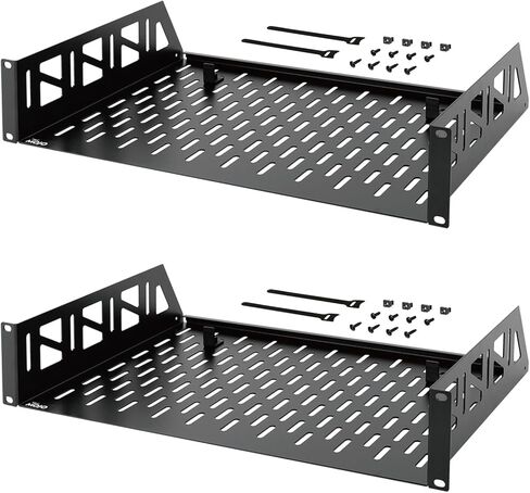 Tecmojo 2U Rack Shelf,19 inch Server Rack Shelf 14 inch Depth,Weight Capacity 110Lbs/50kg,Rack Mount Shelf for 19" Network Racks & Cabinets,with Complete Accessories (2Pack) in Kuwait