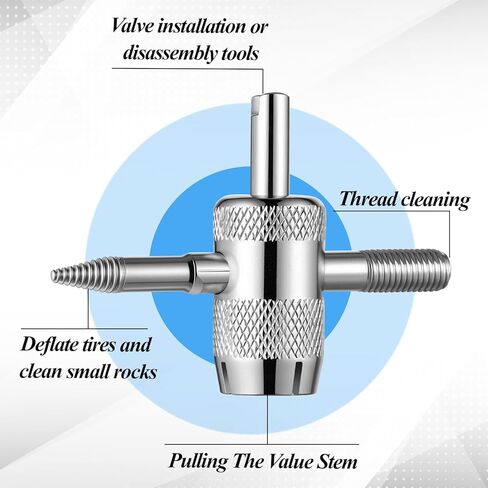 2 قطعة 4-Way Valve Core Tool 4-in-1 الإطارات صمام الجذعية أداة الإطارات صمامات إزالة أدوات الإطارات صمامات الجذعية بولير إصلاح المثبت أدوات للدراجات دراجة سيارة سيارة دراجة نارية in Kuwait