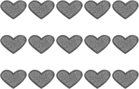 MECCANIXITY 15Pcs Heart Iron on Patches White Embroidered Applique Sew on Patches for DIY Crafts Clothing Repairing Bag Hat Decoration, 0.98Inch in Kuwait