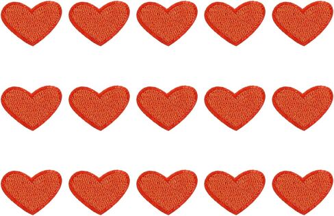 MECCANIXITY 15Pcs Heart Iron on Patches White Embroidered Applique Sew on Patches for DIY Crafts Clothing Repairing Bag Hat Decoration, 0.98Inch in Kuwait