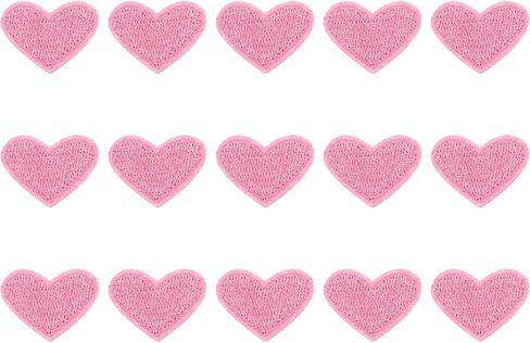 MECCANIXITY 15Pcs Heart Iron on Patches White Embroidered Applique Sew on Patches for DIY Crafts Clothing Repairing Bag Hat Decoration, 0.98Inch in Kuwait