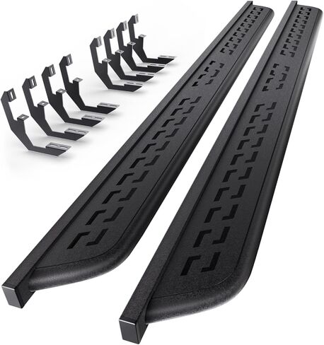 6.5" Steel Running Boards Compatible with 2019-2026 Chevy Silverado 1500/2500HD/3500HD Crew Cab, Side Steps Nerf Bars in Saudi Arabia