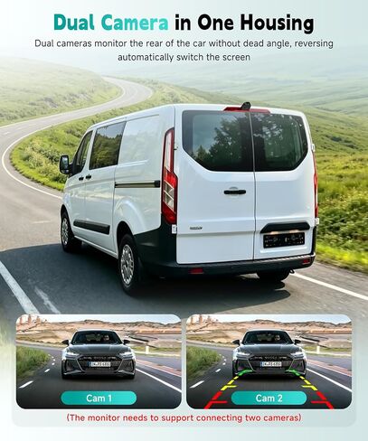 Dual Lens Brake Light Backup Camera for Ford Transit 2012-2015, High Mount Third Brake Light Rear View Camera, OEM Replacement Reverse Parking Camera with Night Vision, Wide Angle, IP67 Waterproof in Saudi Arabia