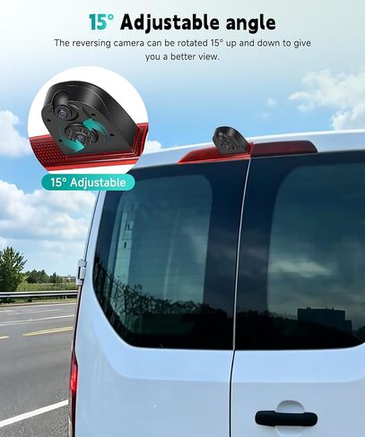 Dual Lens Brake Light Backup Camera for Ford Transit 2012-2015, High Mount Third Brake Light Rear View Camera, OEM Replacement Reverse Parking Camera with Night Vision, Wide Angle, IP67 Waterproof in Saudi Arabia