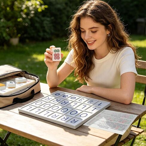 Solo Mahjong Board Practice with 160 Line Reader Strips – Mahjong Trainer with Charleston Guide & 24 Slots for 2026 Card, Accessories and Gifts for Single Player Beginners & Pros in Saudi Arabia