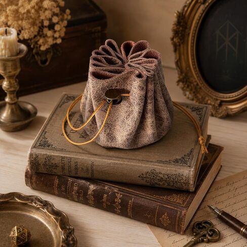 Leather Dice Tray with Moon Star Printed, 2-in-1 Collapsible Dice Rolling Tray & Drawstring Pouch, Portable Dice Bag for Tabletop Games, Rune Crystal Holder & Jewelry Storage in Saudi Arabia