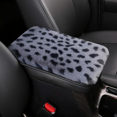 Fluffy Cheetah Print Arm Rest Cover for Car Leopard Center Console Cover Middle Console Pad for SUV Car Accessories in Kuwait