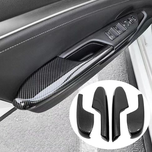 ATAIRSOFT Interior Door Armrest Panel Decorative Trim Carbon Fiber Style Glass Lift Rear Armrest Fits for Honda Civic 10th Gen 2016 2017 2018 2019 2020 2021 Interior Accessories in Kuwait