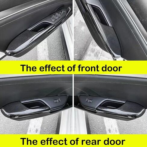 ATAIRSOFT Interior Door Armrest Panel Decorative Trim Carbon Fiber Style Glass Lift Rear Armrest Fits for Honda Civic 10th Gen 2016 2017 2018 2019 2020 2021 Interior Accessories in Kuwait