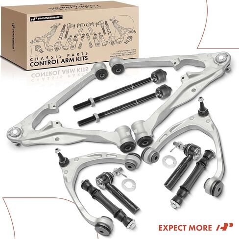 A-Premium 10Pcs Front Suspension Kit, Upper Lower Control Arm, Sway Bar Link, Inner Outer Tie Rod End, Compatible with Chevy Silverado 1500 Tahoe Suburban & GMC Sierra 1500 Yukon & Cadillac Escalade in Kuwait