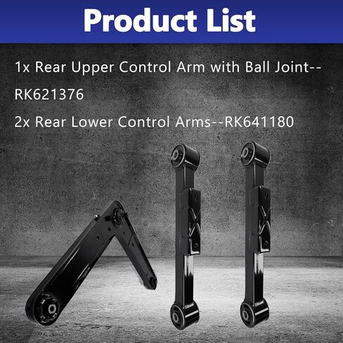 RK621376 RK641180 3Pcs Rear Lower Upper with Ball Joint Driver Passenger Side Rear Suspension Kit Replacement for 2002 2003 2004 2005 2006 2007 Jeep Liberty in Kuwait