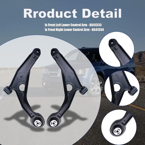 12Pcs Professional Suspension Kit Front Lower Control Arms Ball Joints Sway Bar Tie Rod End Link Rack & Pinion Boots Replacement for 2009-2020 Dodge Journey K641333 K641334 in Kuwait