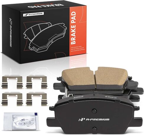 مجموعة وسادات فرامل أمامية من السيراميك A-Premium متوافقة مع موديلات شيفروليه وجي إم سي وكاديلاك - إكوينوكس 2022-2023، ماليبو 2021-2022، تيرين 2021-2022، CT4 2020-2023، 4 عبوات in Kuwait
