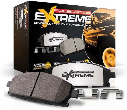 PowerStop Front Brake Pads for Land Rover Defender 110 2021-25 |Rover Defender 130 2023-25 - Z36 Truck & Tow Carbon-Fiber Ceramic Brake Pads with Installation Hardware, Z36-1426 in Kuwait