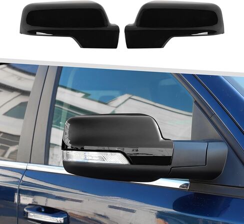 Jimen Compatible with Dodge Ram 2018-2024, Car Outside Door Mirror Caps Rearview Mirror Cover Trim (Black) in Kuwait